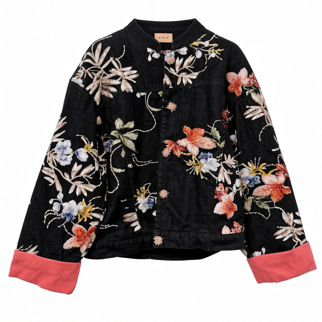 Chaqueta vaquera negra lentejuelas