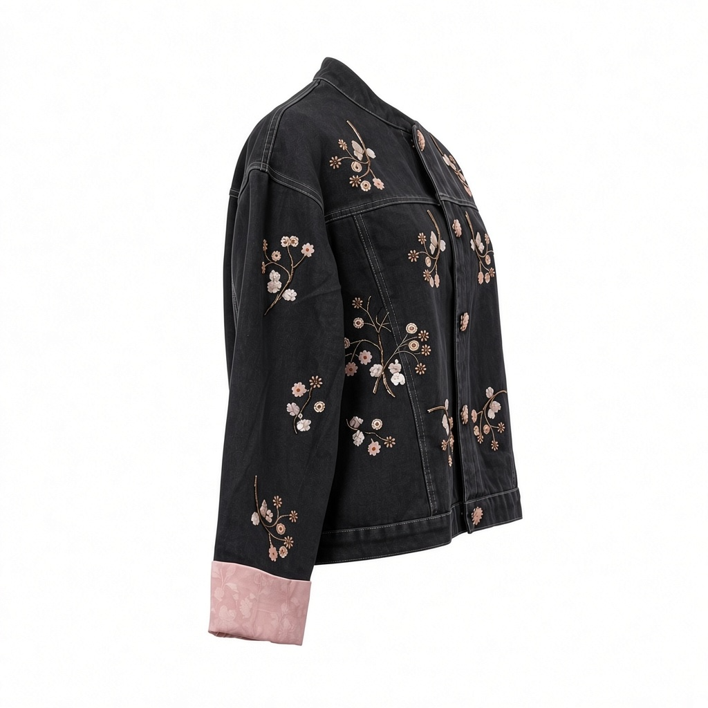 Chaqueta vaquera flores lentejuelas