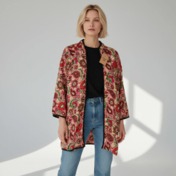 kimono velvet corto paramecios magenta