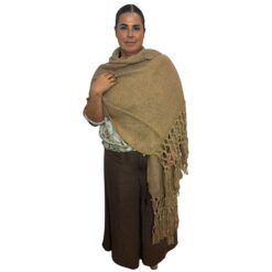 Poncho de flecos rectangular 2502