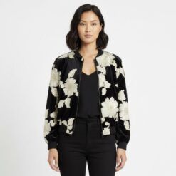 Bomber velvet bordada