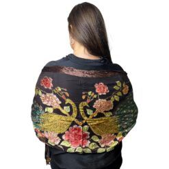 Pasmina de terciopelo con abalorios