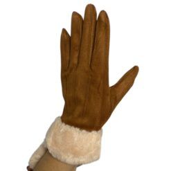 Guantes de antelina con pelo corto