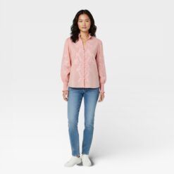 Camisa rosa bordada