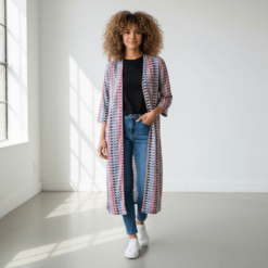 Kimono calados multicolor larga
