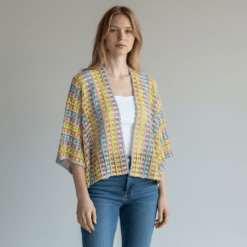 Kimono calados multicolor corta
