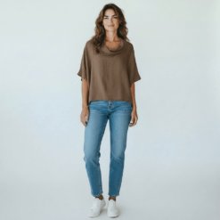 Camisa cuello chimenea oversize