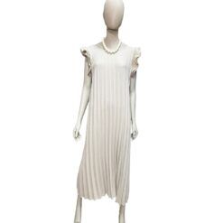 Vestido plisado volante