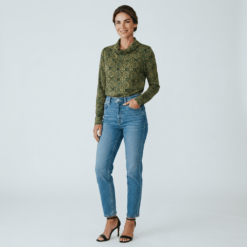 Camisa verde estampada Tantrend