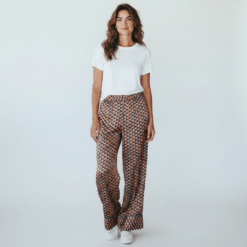 Pantalones de satén estampados Tantrend