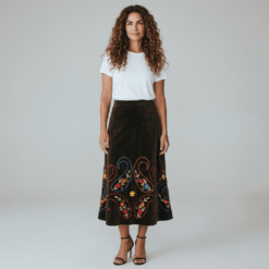 Falda terciopelo bordado Tantrend