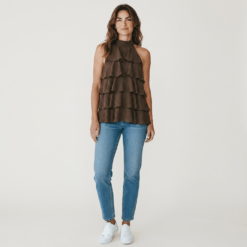 Camisa halter volantes